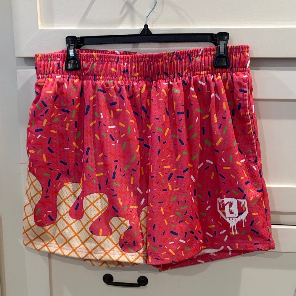 Men's Athletic Shorts - Pink Sprinkle Ice Cream Print